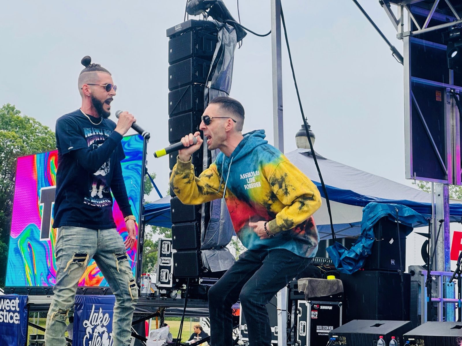 KING T and LUSS on an outdoor stage